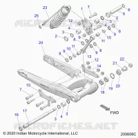 REAR SUSPENSION ASM., SWING ARM AND SHOCK