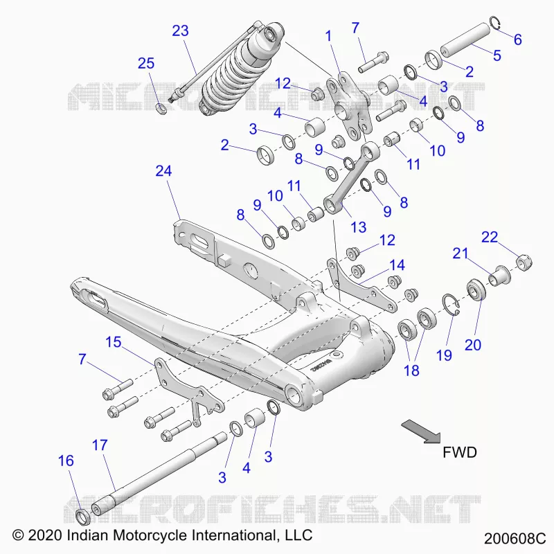 REAR SUSPENSION ASM., SWING ARM AND SHOCK