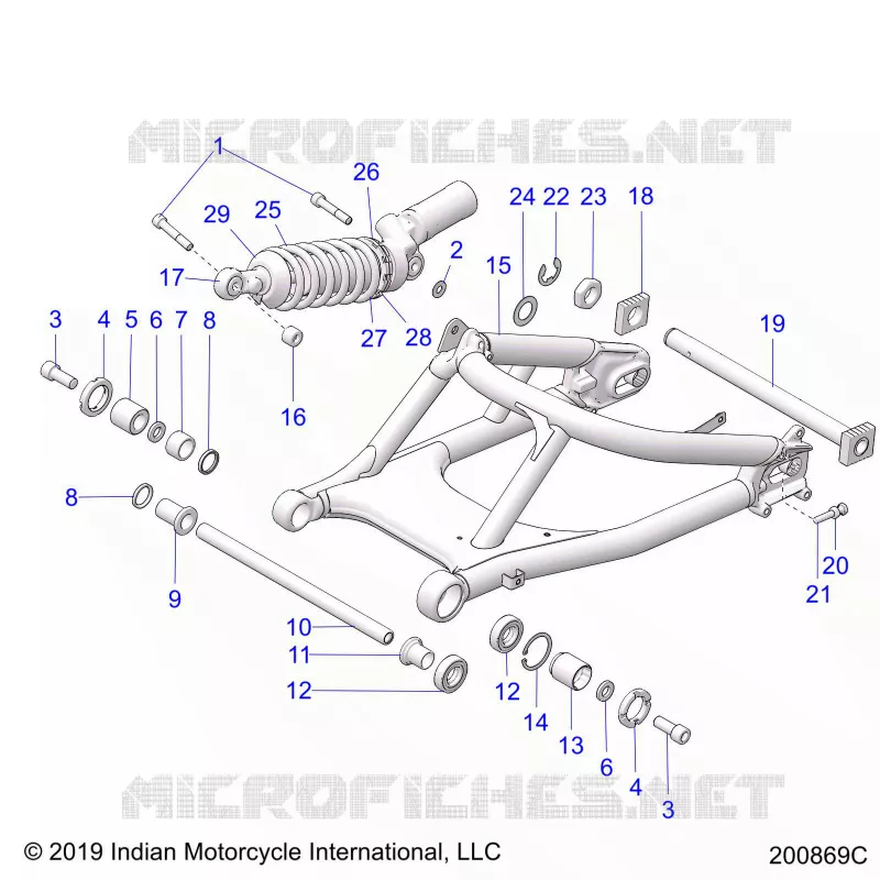 SUSPENSION,REAR SWING ARM/SHOCK