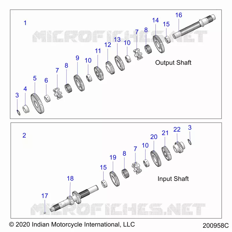 DRIVE TRAIN, INPUT/OUTPUT SHAFT ASM.