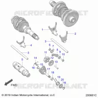 DRIVE TRAIN, SHIFT FORKS AND DRUM