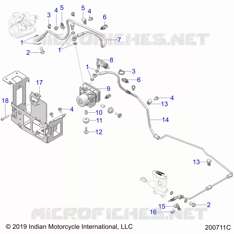 BRAKES, BRAKE LINE, REAR, AND ABS MODULE ASM.