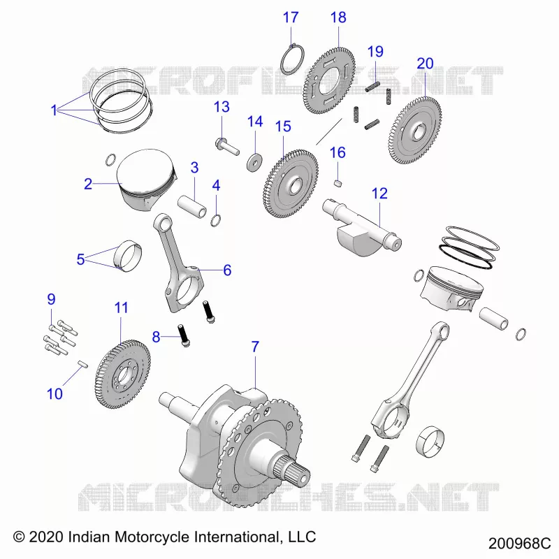 ENGINE, PISTON AND CRANKSHAFT