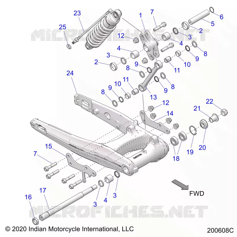REAR SUSPENSION ASM., SWING ARM AND SHOCK