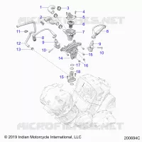 ENGINE, IGNITION, THERMOSTAT HOUSING ASM.