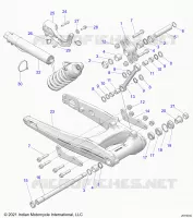 REAR SUSPENSION ASM., SWING ARM AND SHOCK (E-PRELOAD)