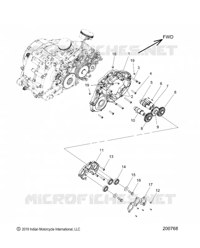 ENGINE, CAM SHAFTS AND GEARS