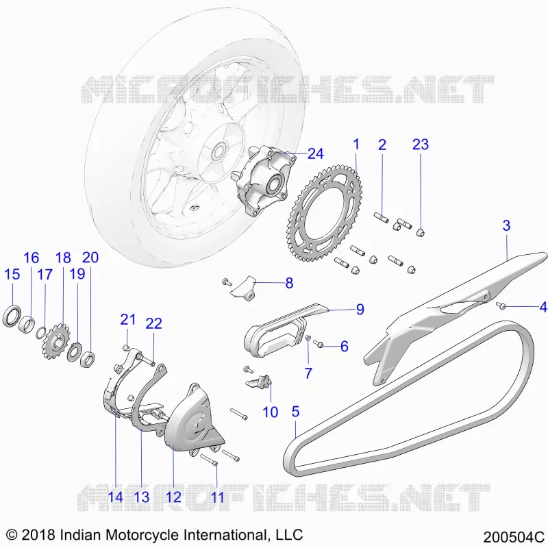 DRIVE TRAIN, SPROCKETS, GUARDS AND CHAIN