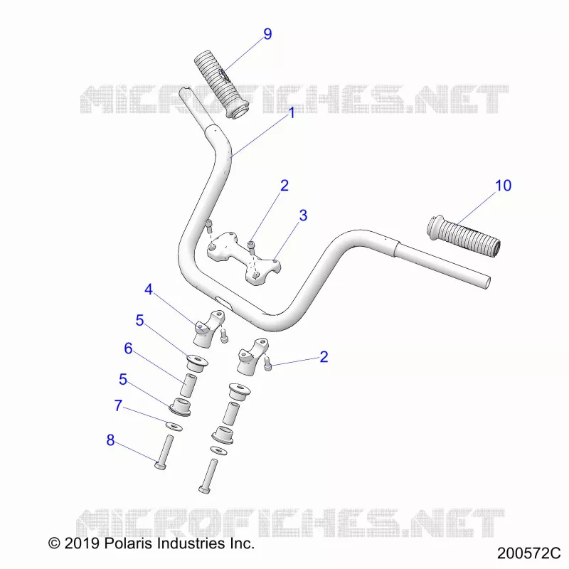 STEERING, HANDLEBAR MOUNTING AND GRIPS