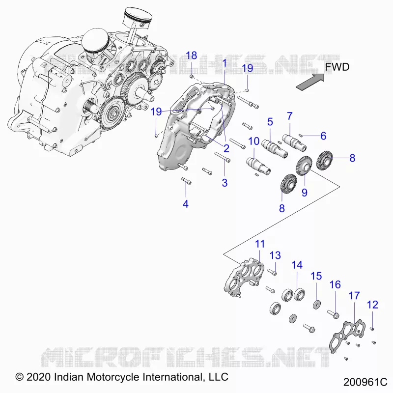 ENGINE, CAM SHAFTS AND GEARS
