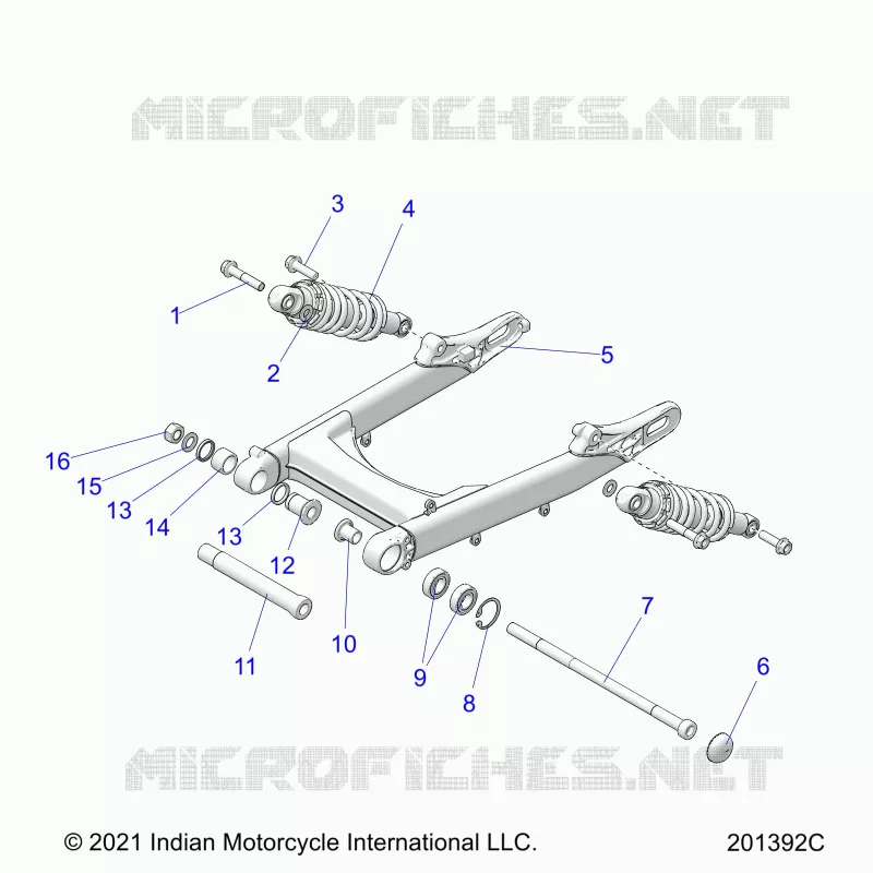 REAR SUSPENSION ASM., SWING ARM AND SHOCKS