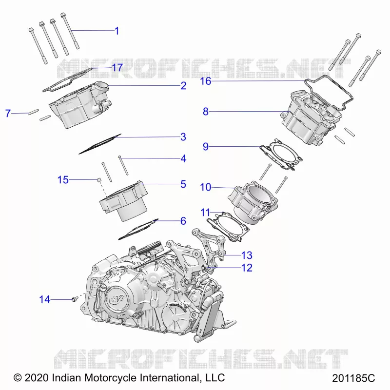 ENGINE, CYLINDER AND CYLINDER HEAD MNTG.