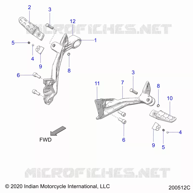 CHASSIS, PASSENGER FOOTPEGS